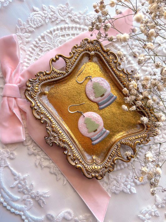 Pink Snow globe Dangles
