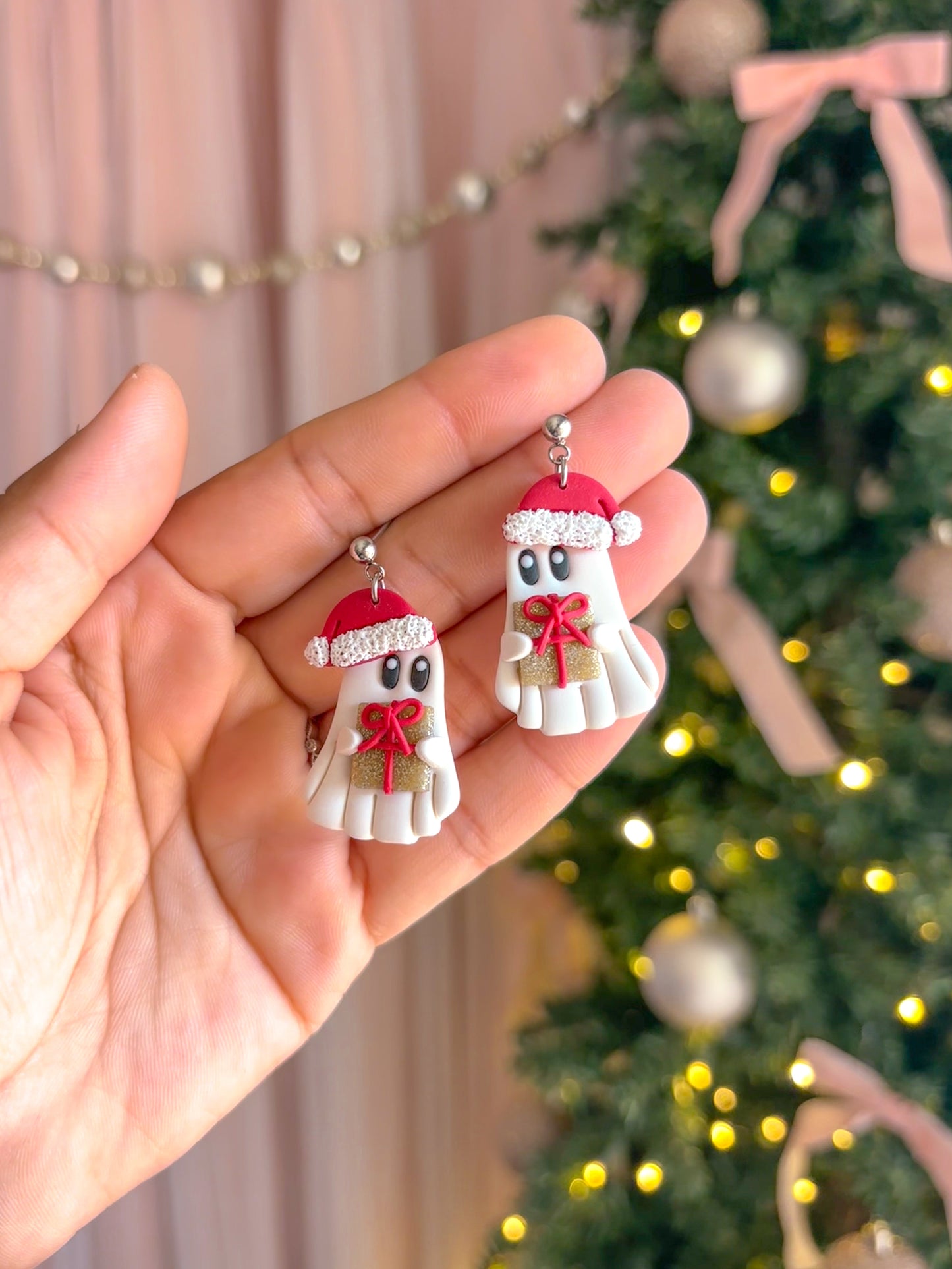 Ghostie Holding Present Dangles