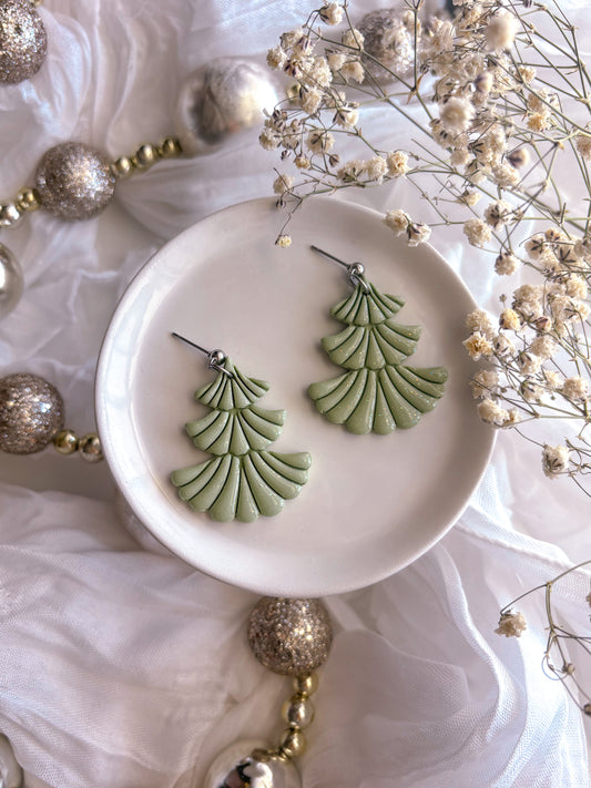 Glitter Green Tree Dangles
