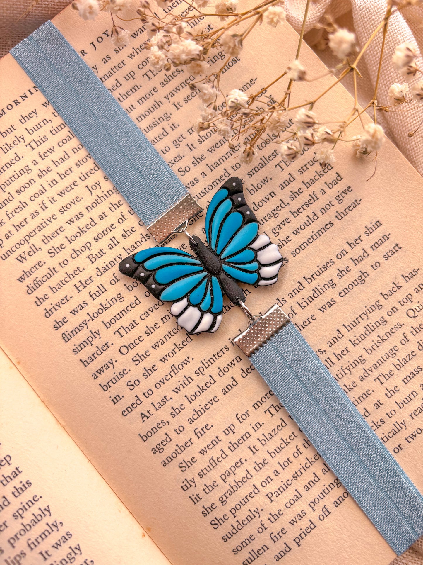 Blue Butterfly Bookmark Option 2
