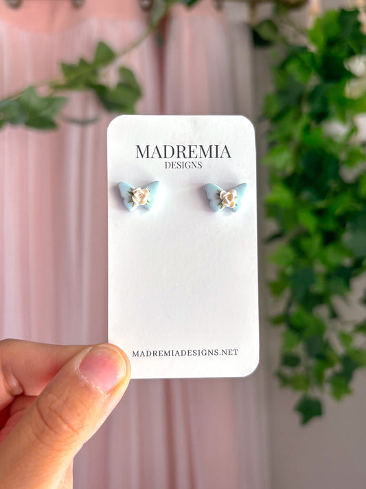 Floral Butterfly Studs