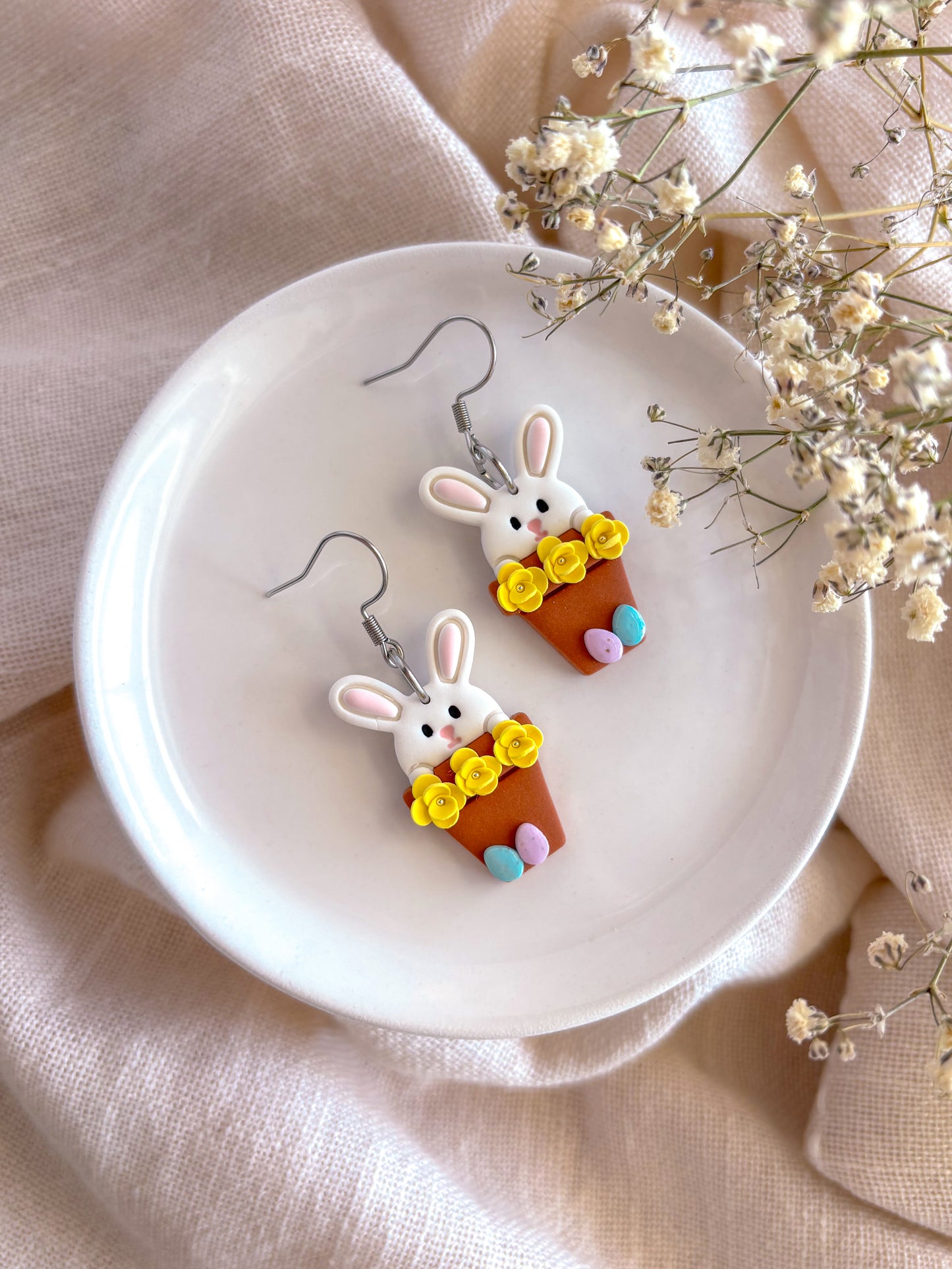 Bunny in a pot Dangles