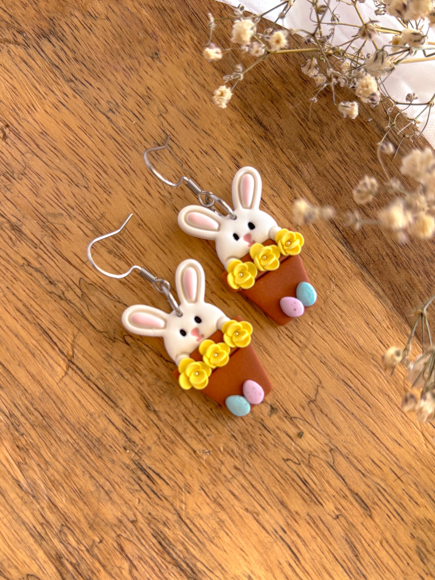 Bunny in a pot Dangles