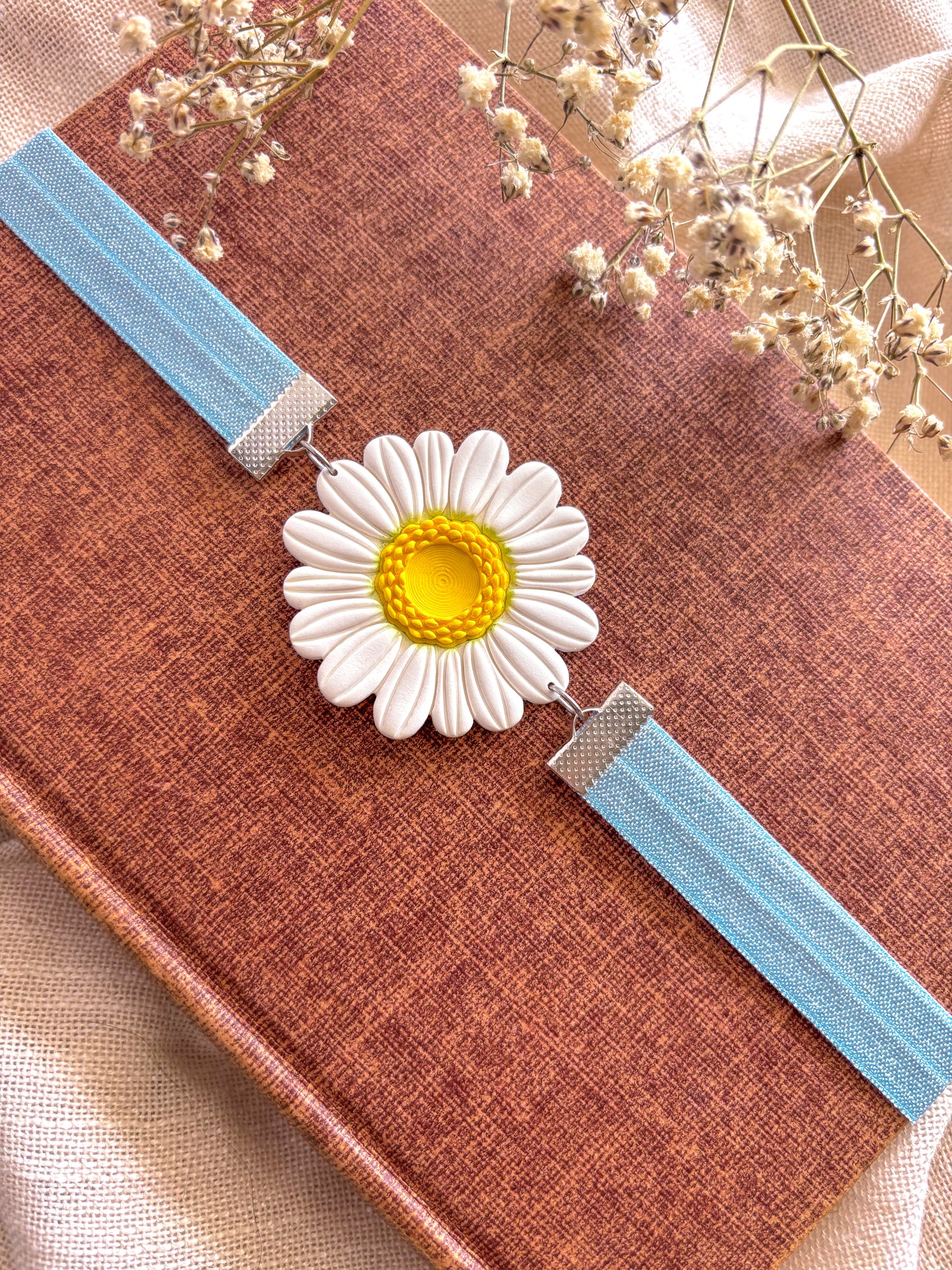 Daisy with Blue Bookmark
