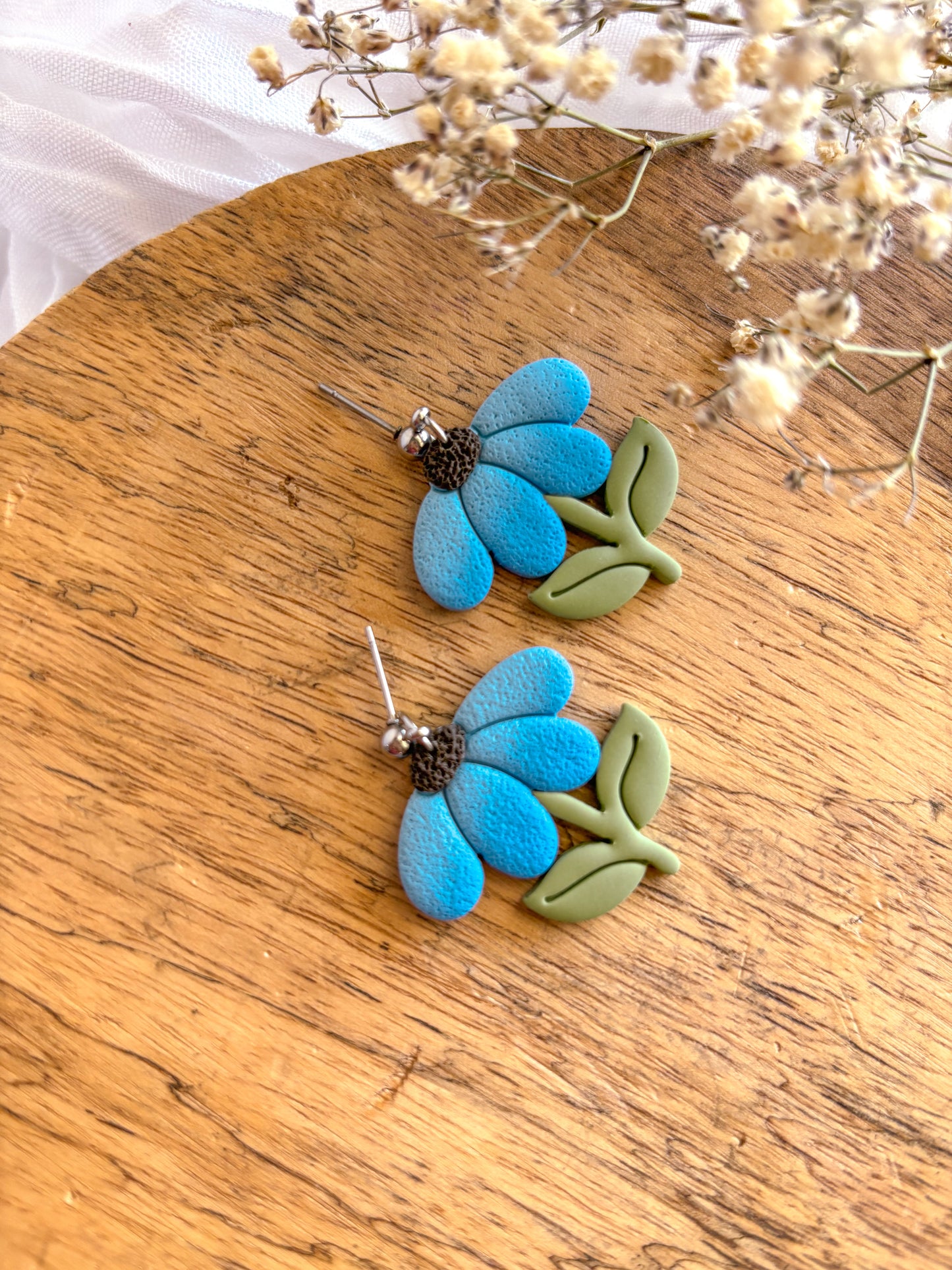 Blue Ombre Flower Dangles