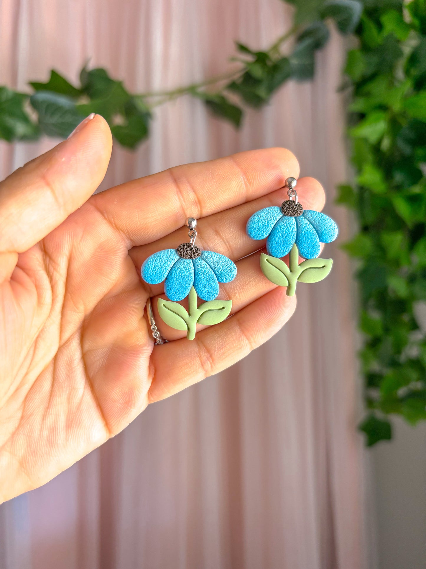 Blue Ombre Flower Dangles