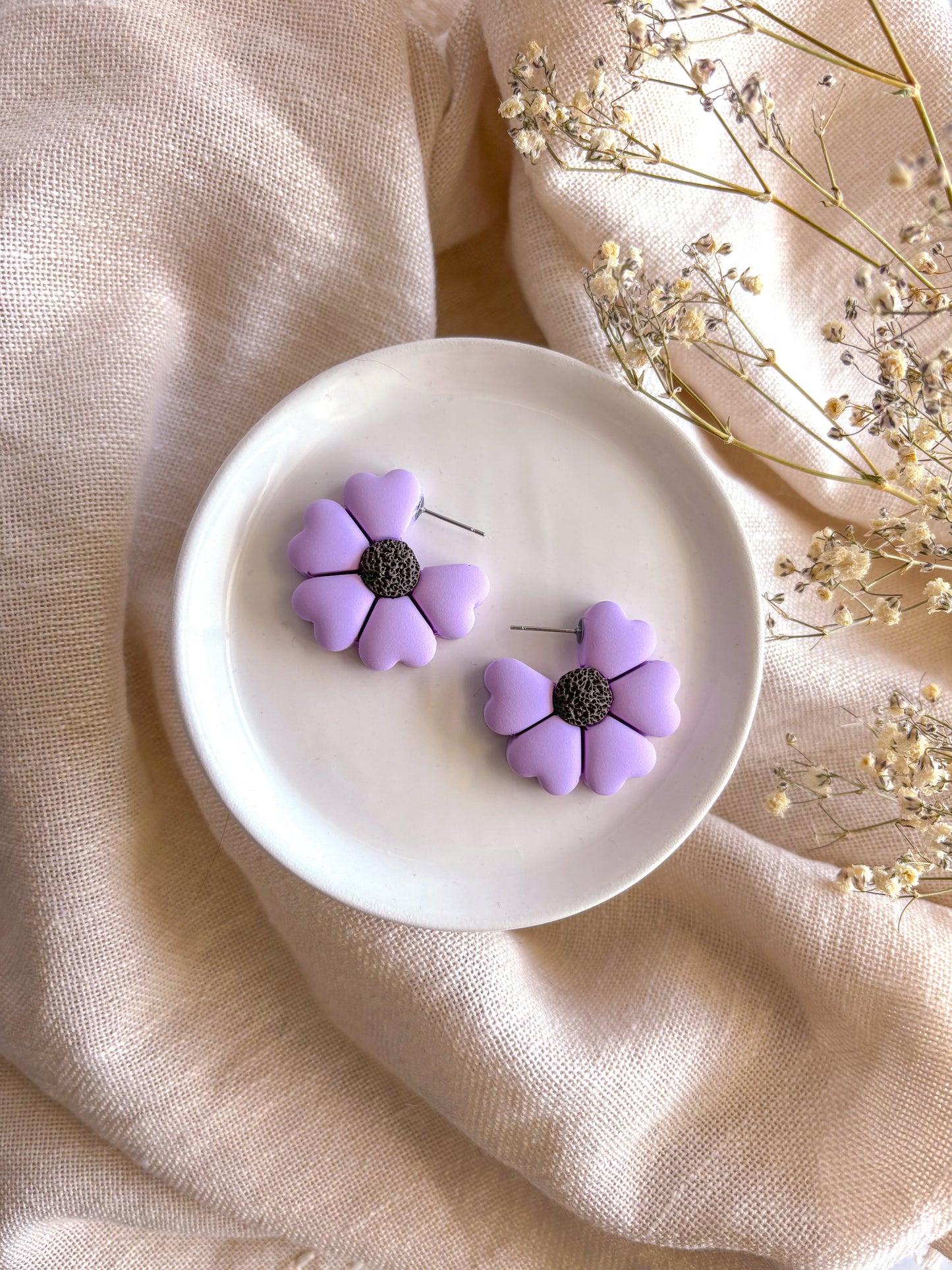 Purple Flower Hoops