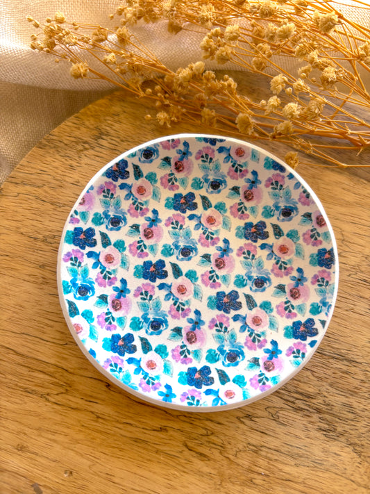 Purple Floral Trinket Dish