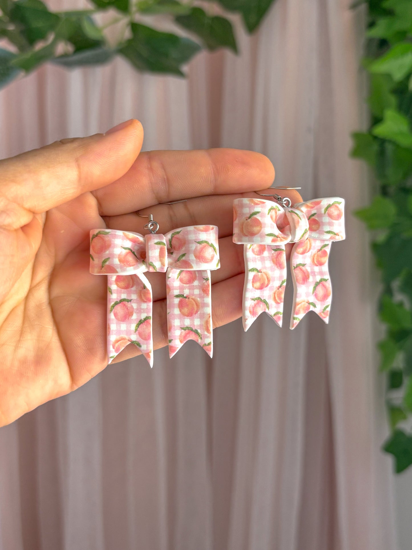 Peachy Picnic Bow Dangles