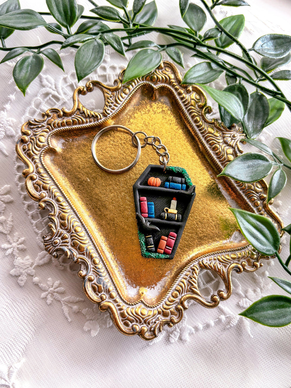 Coffin Bookcase Keychain