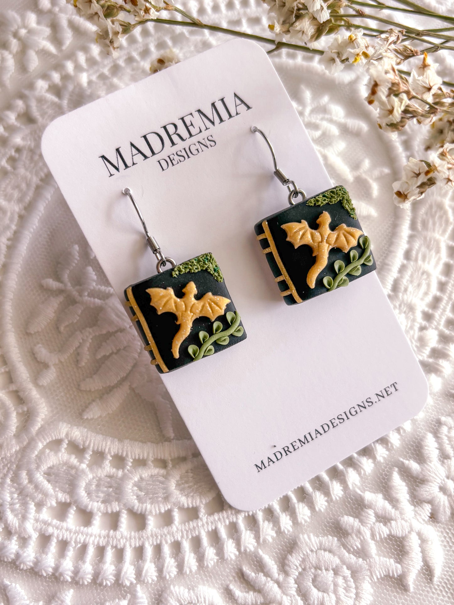 Gold Dragon Book Dangles