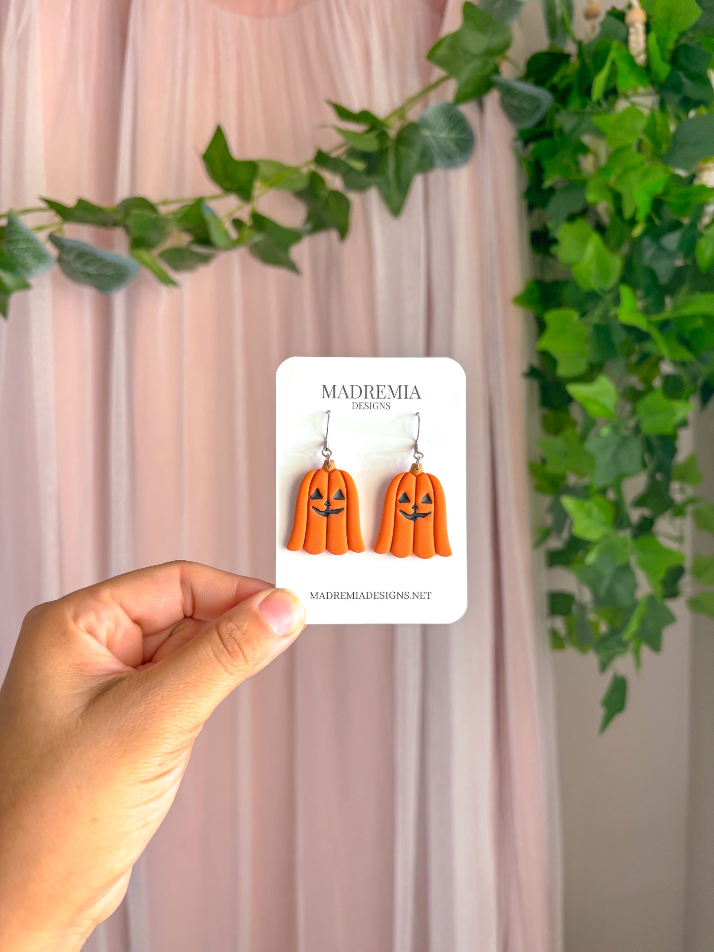 Pumpkin Ghost Dangles
