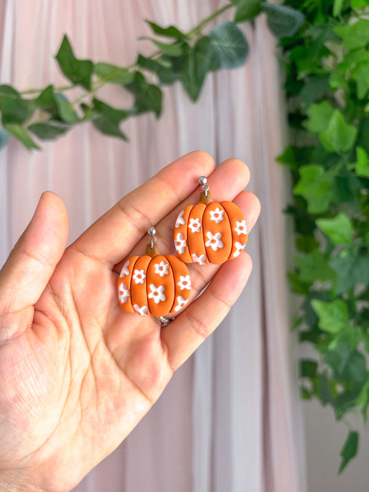 Floral Pumpkin Dangles
