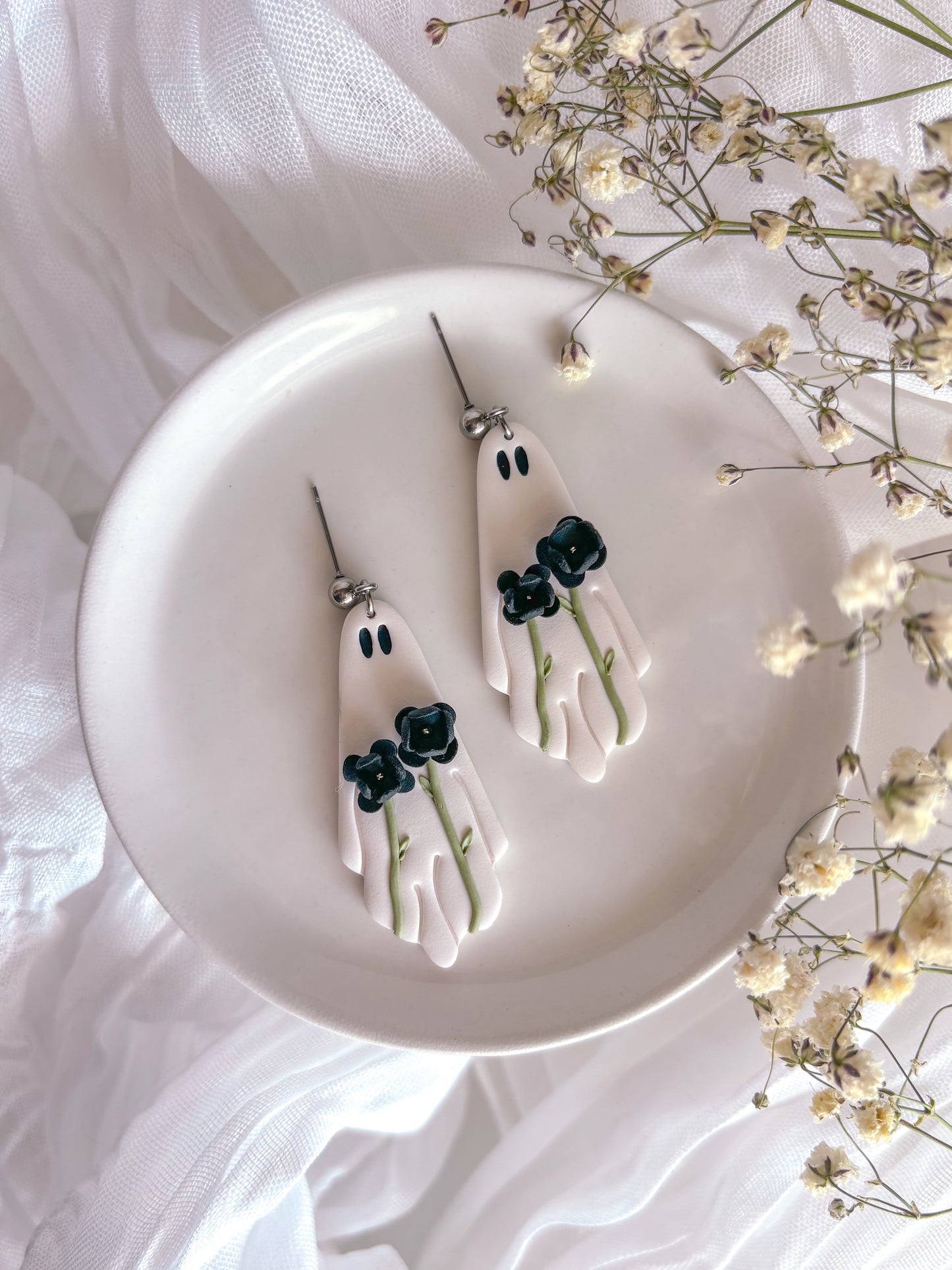 Floral Ghost Dangles