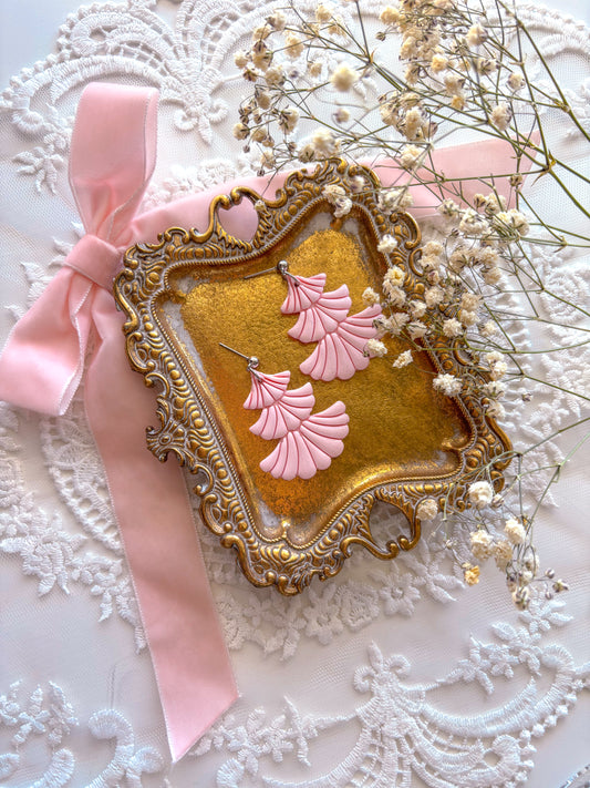 Glitter Pink Tree Dangles