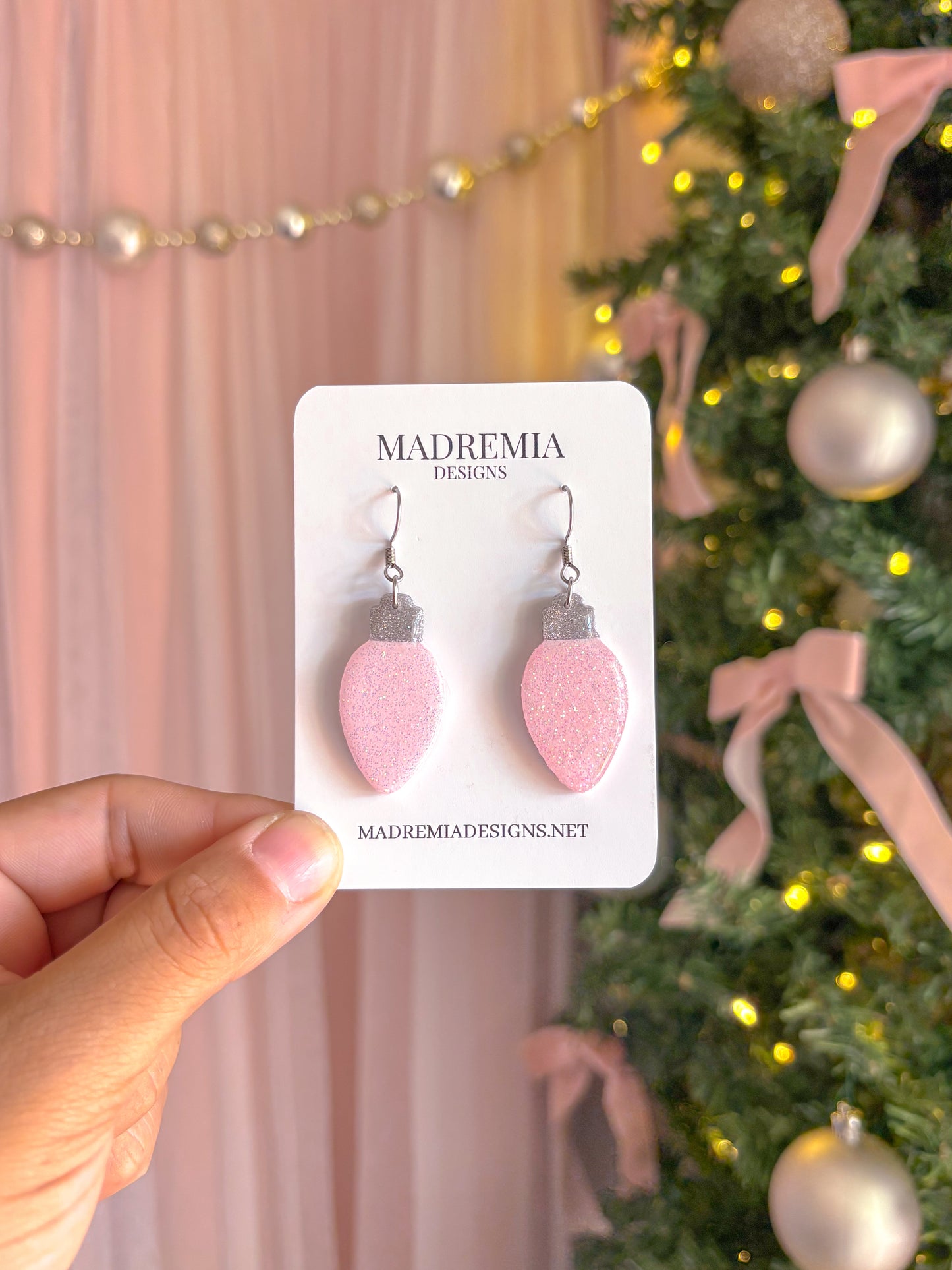 Pink Bulb Dangles