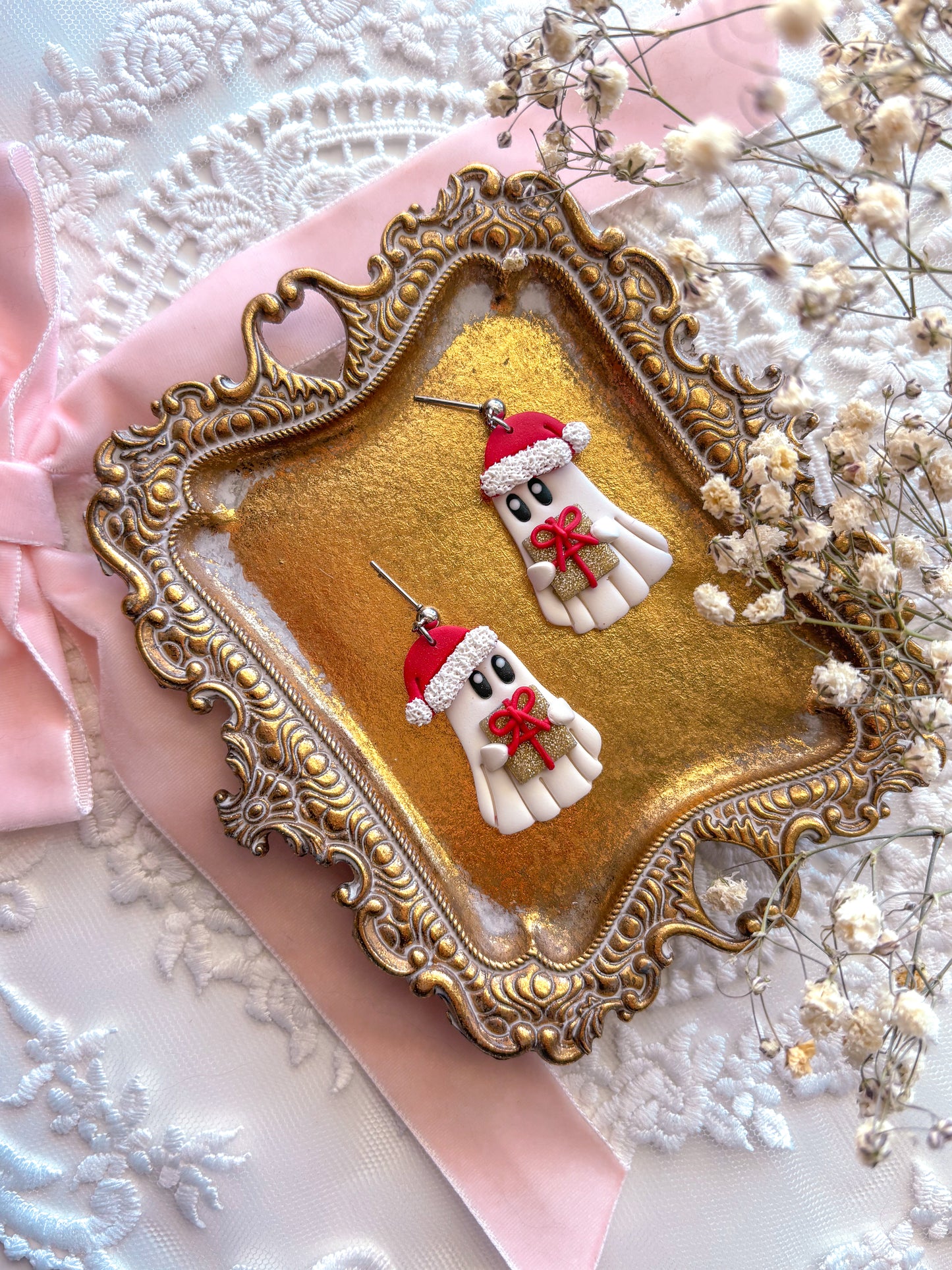 Ghostie Holding Present Dangles