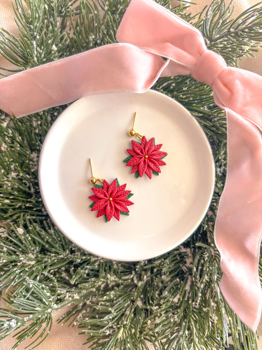 Poinsettia Flower Dangles