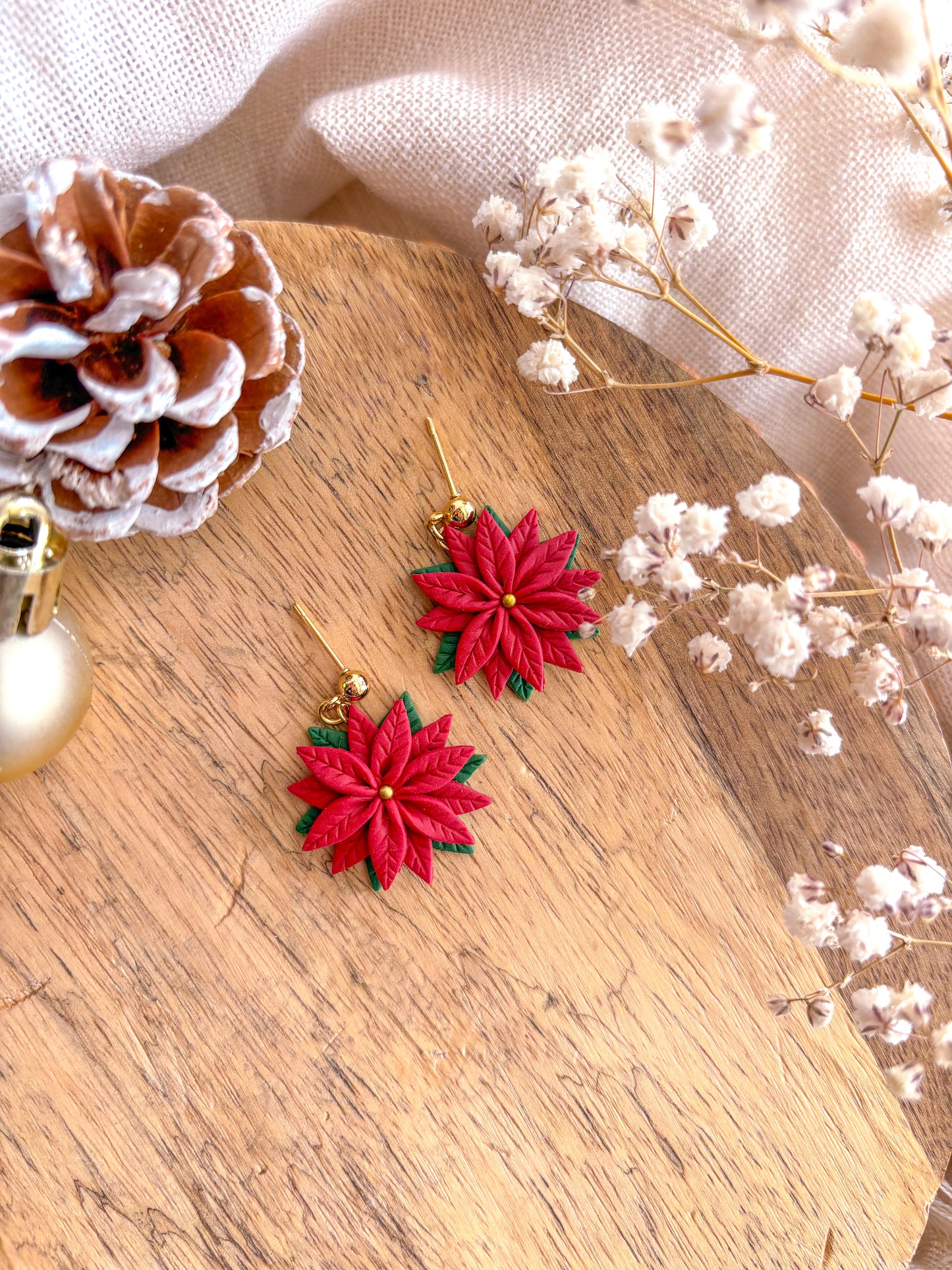 Poinsettia Flower Dangles