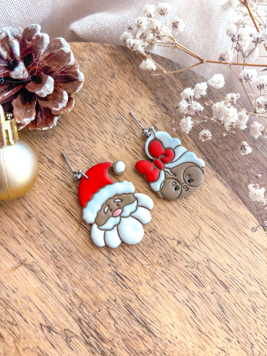 Santa and Mrs. Clause (Dark Skin Tone) Dangles