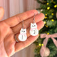 Cat Snowman Dangles (Pink)