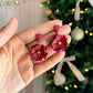 Burgundy Floral Dangles