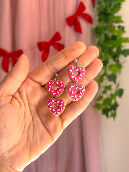Double Heart Sprinkle Dangles