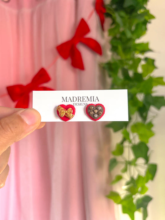 Heart Chocolate Box Studs