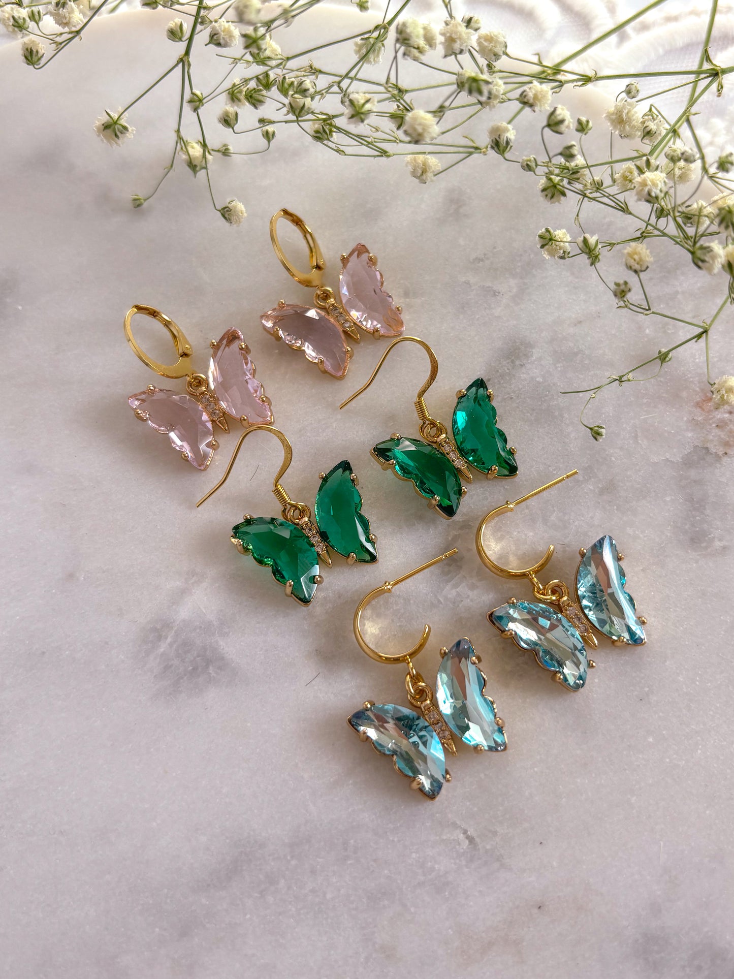 Light Pink Butterfly Charm Dangles