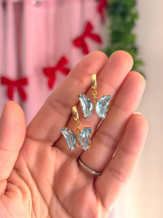 Light Blue Butterfly Charm Dangles