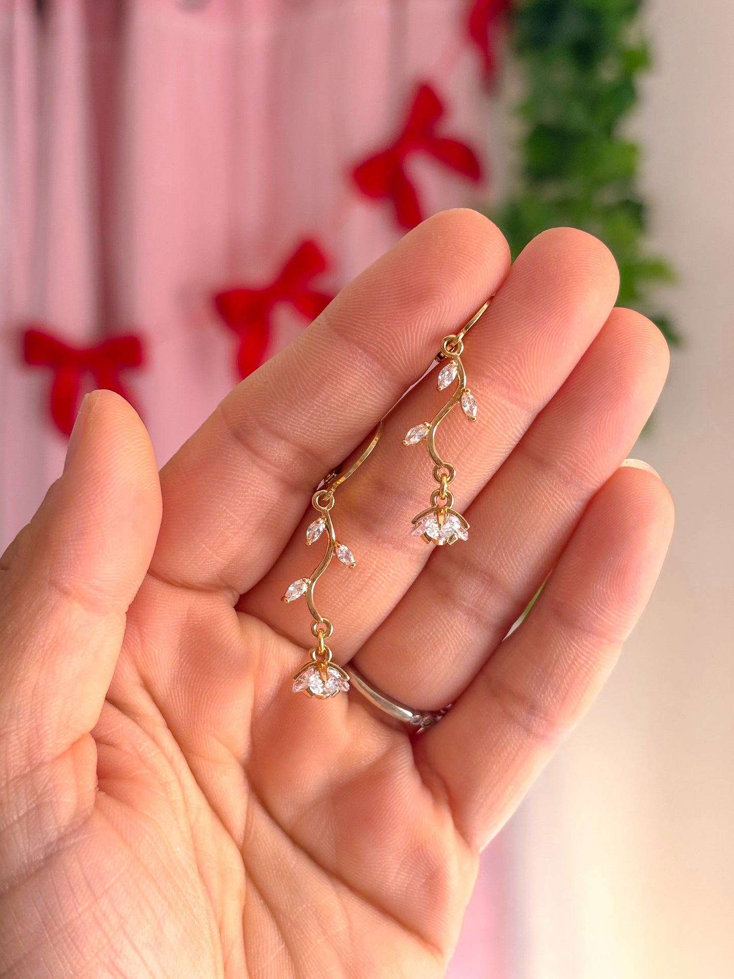 Crystal Flower Dangles