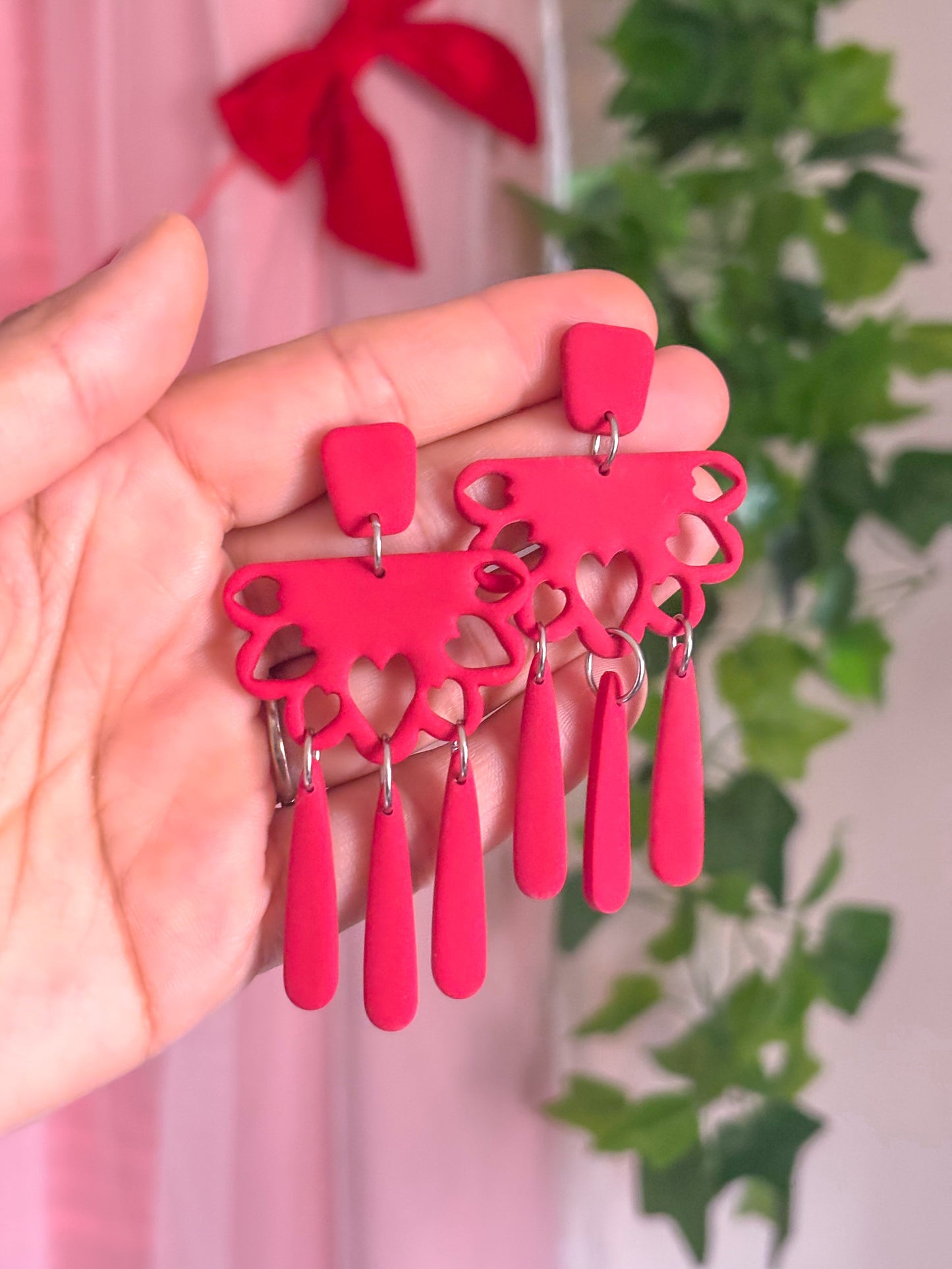Corazon Papel Picado Rojo Dangles