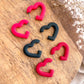 Hot Pink Heart Hoops