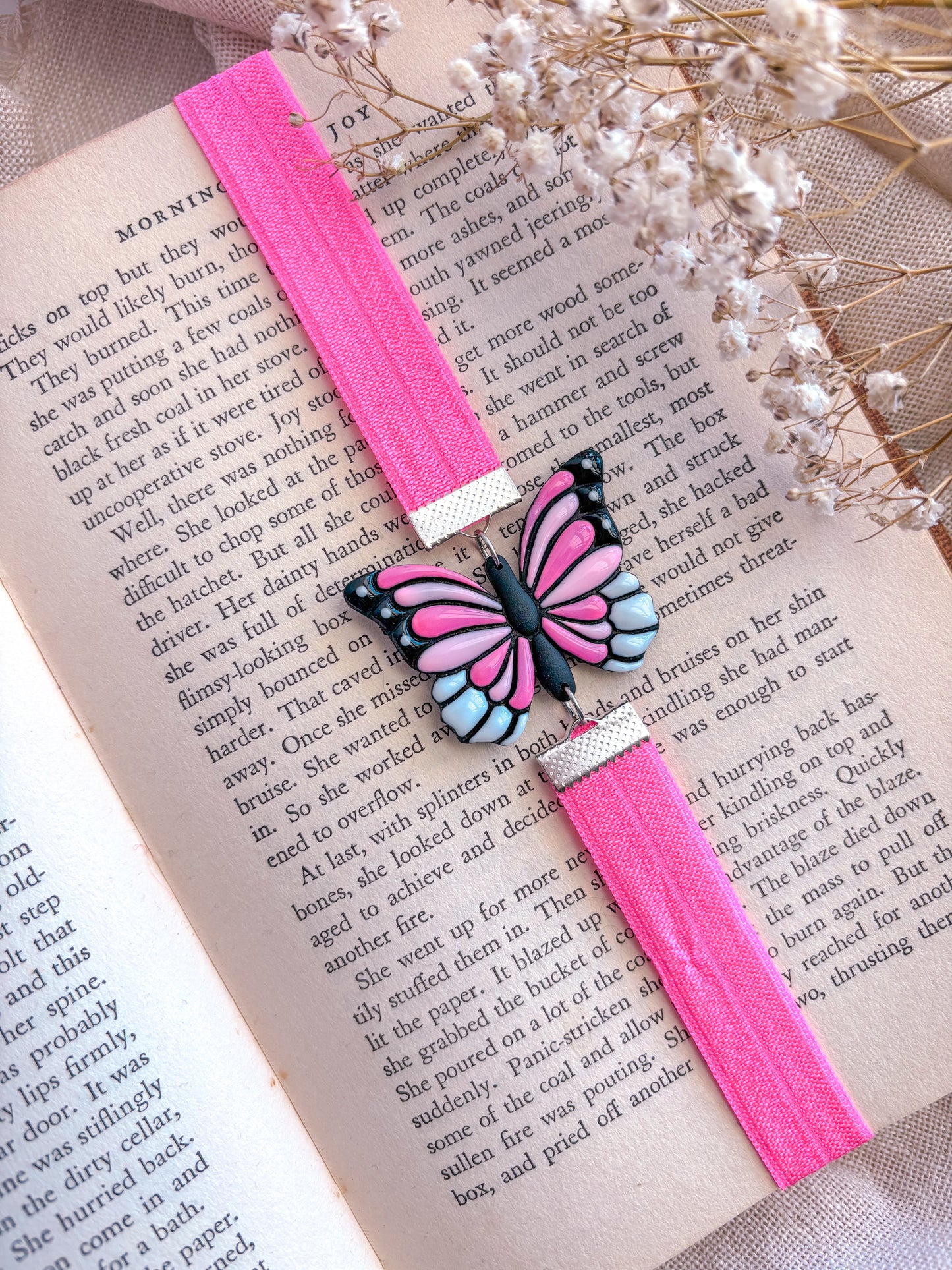 Pink Butterfly Bookmark Option 1