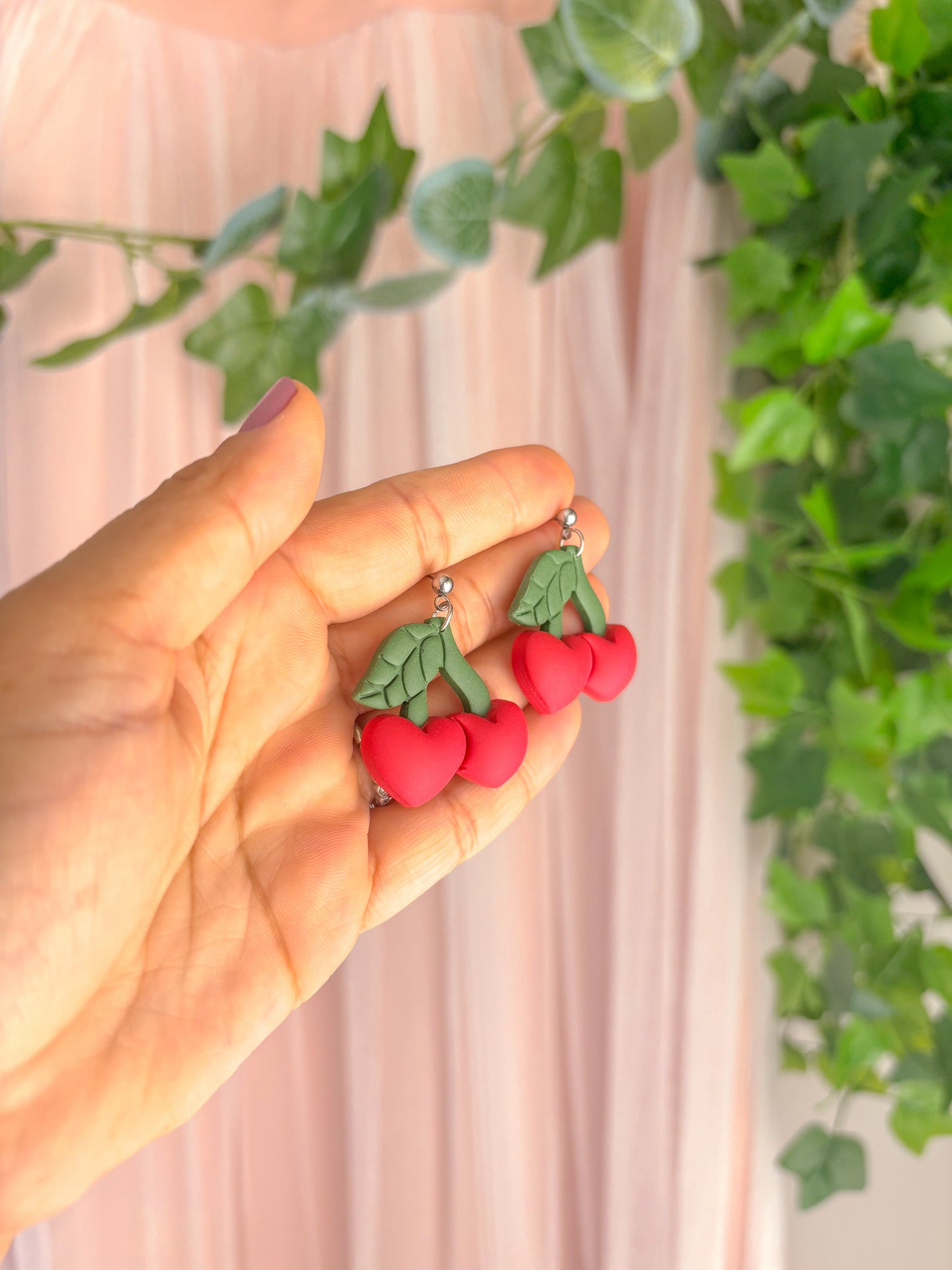 Puffy Cherry Dangles