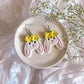Yellow Floral Floppy Earring Dangles