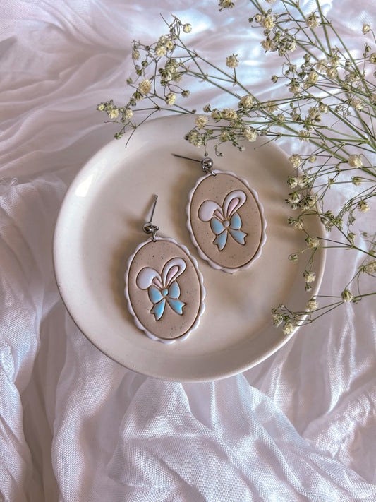 Bunny Ears with Bow Imprint Dangles