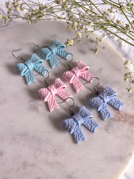 Pastel Lace Bow Dangles