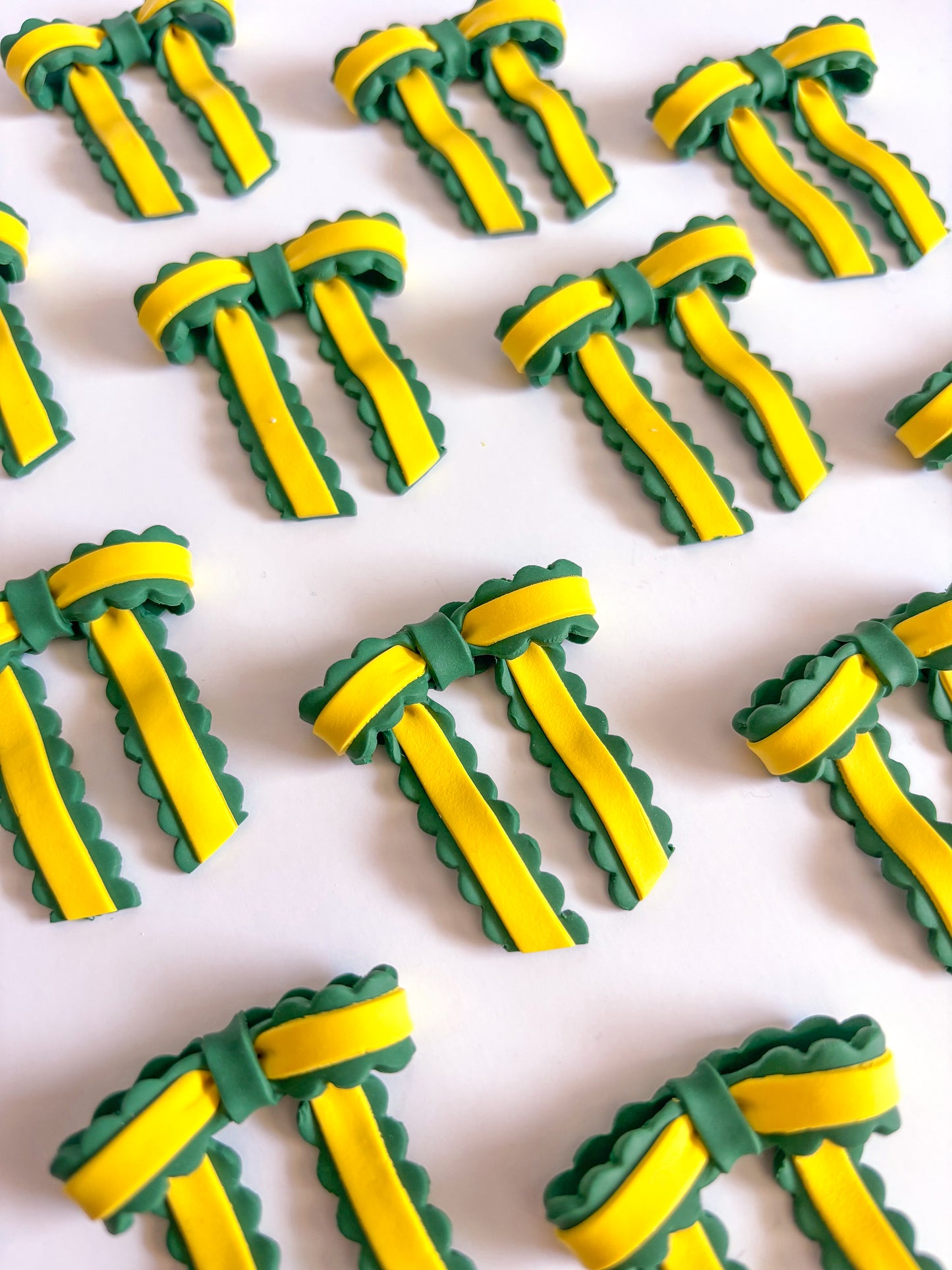 Green and Yellow Bow Dangles