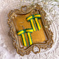 Green and Yellow Bow Dangles