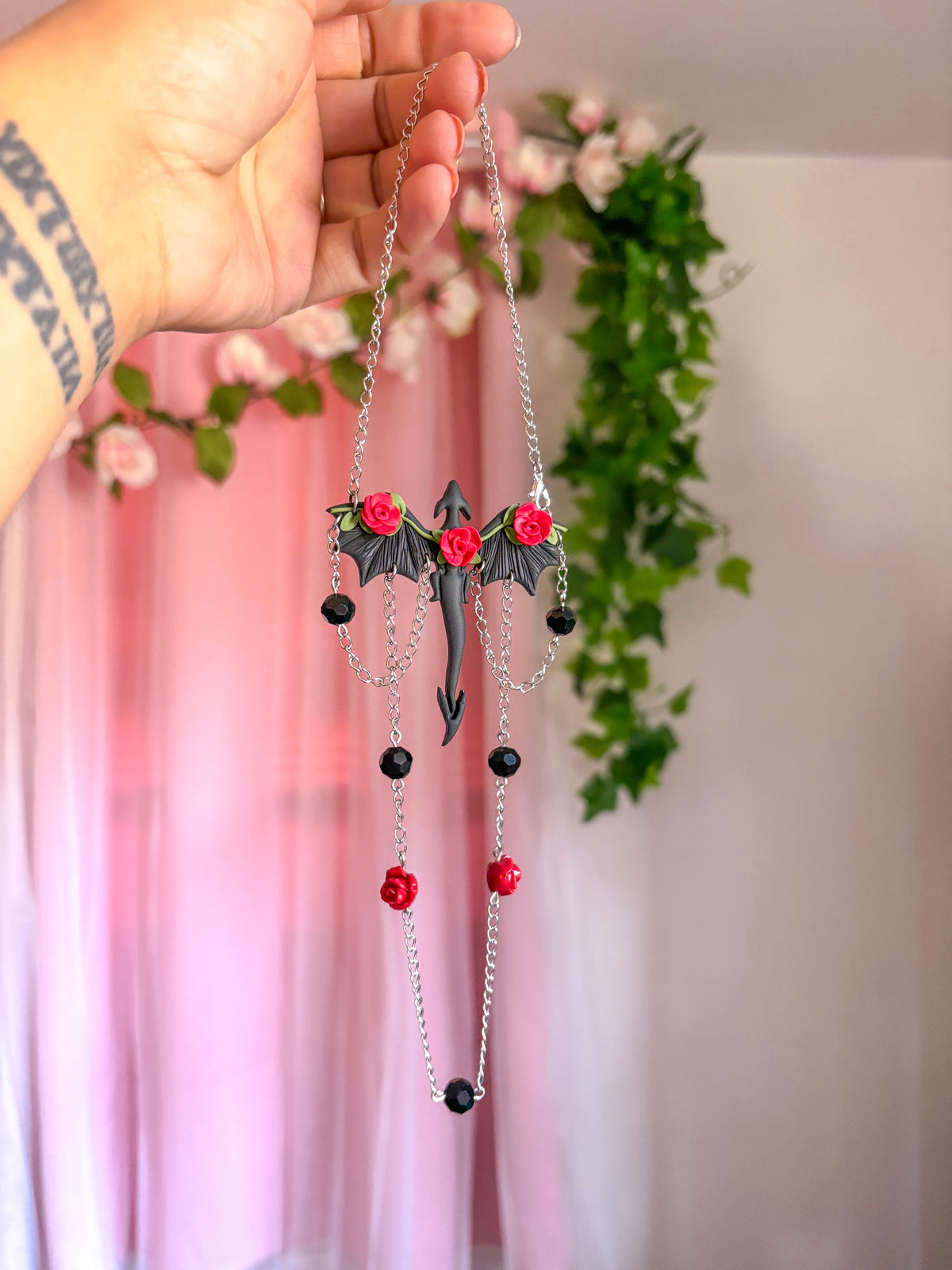 Dragon & Rose Car Charm