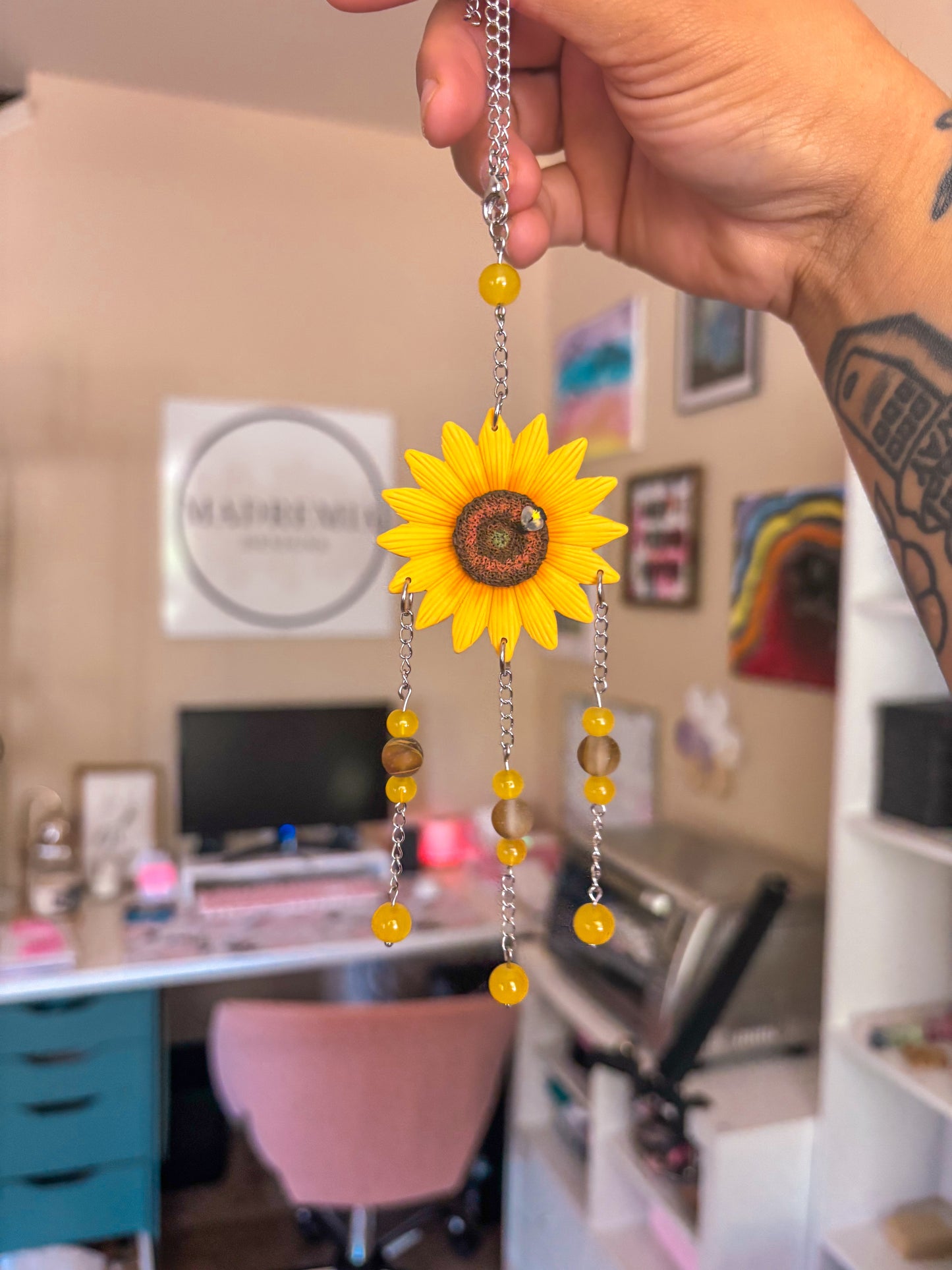 Sunflower Car Charm