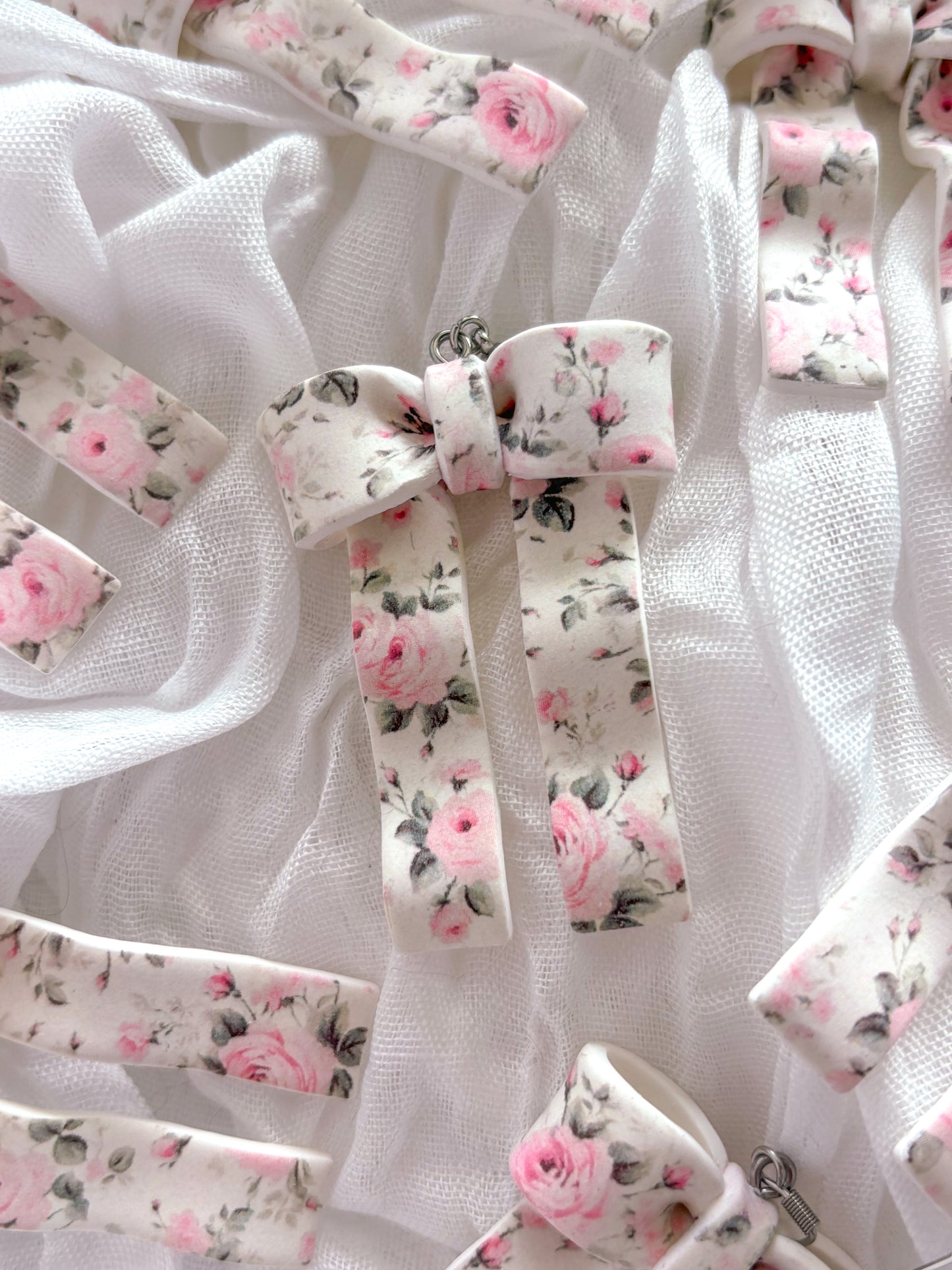 Floral Bow Dangles