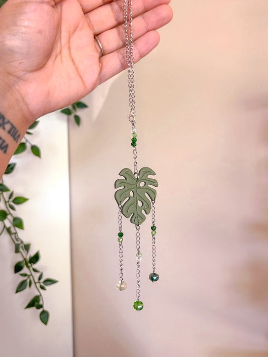 Monstera Car Charm