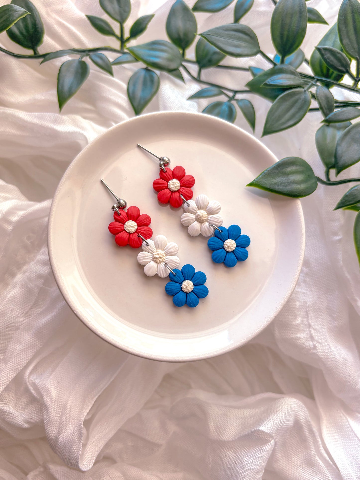 Floral Patriotic Dangles