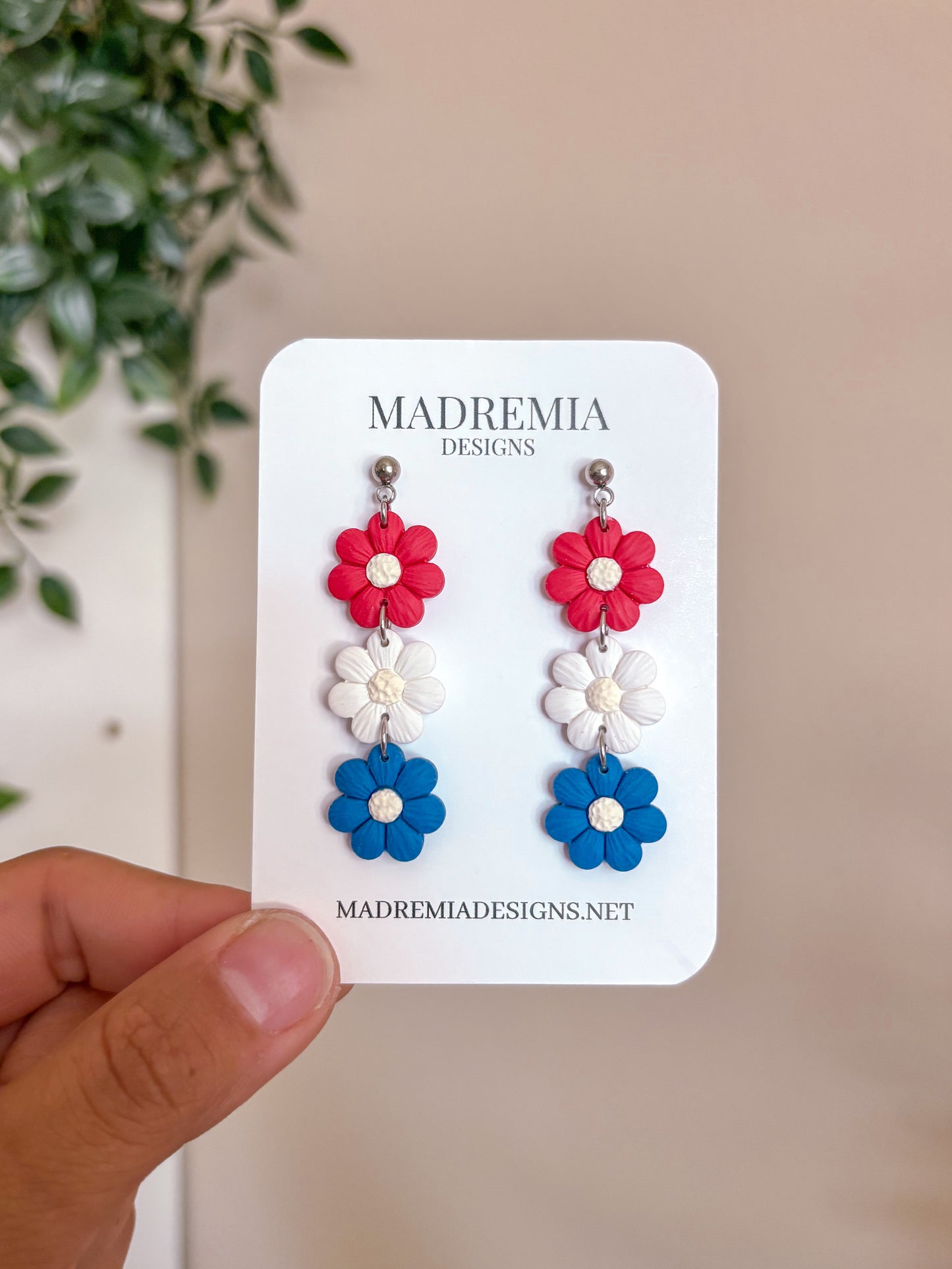 Floral Patriotic Dangles
