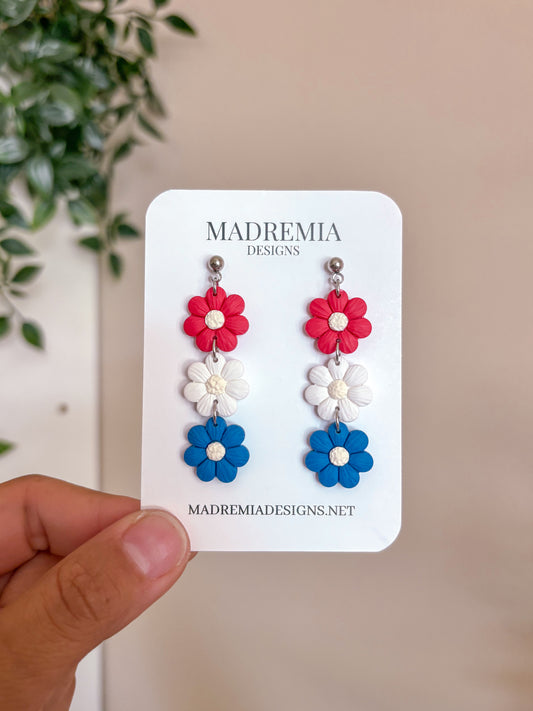 Floral Patriotic Dangles