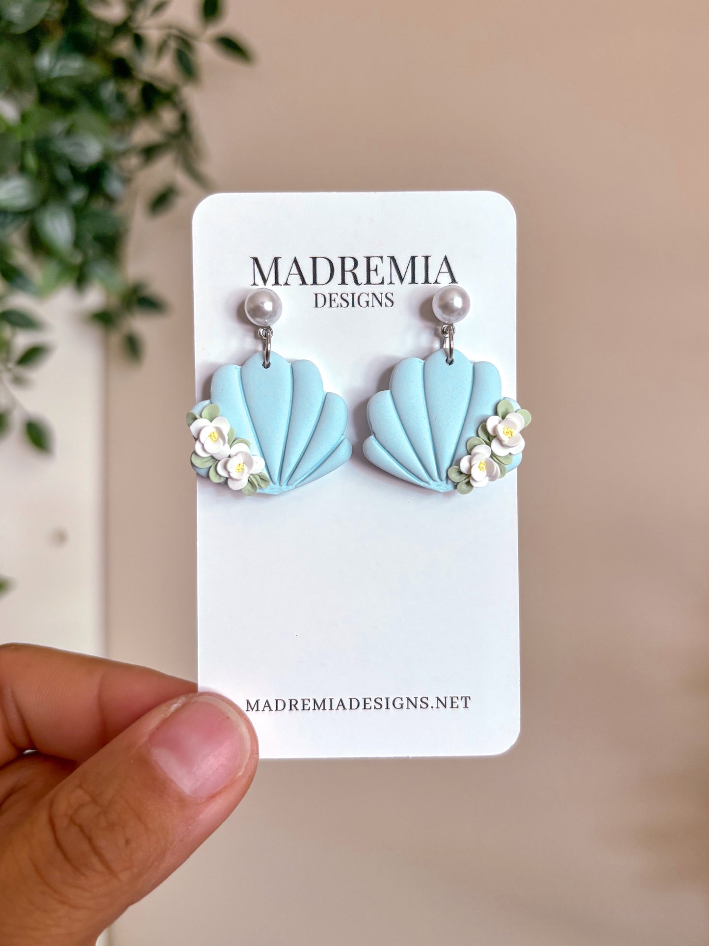 Floral Shell Dangles