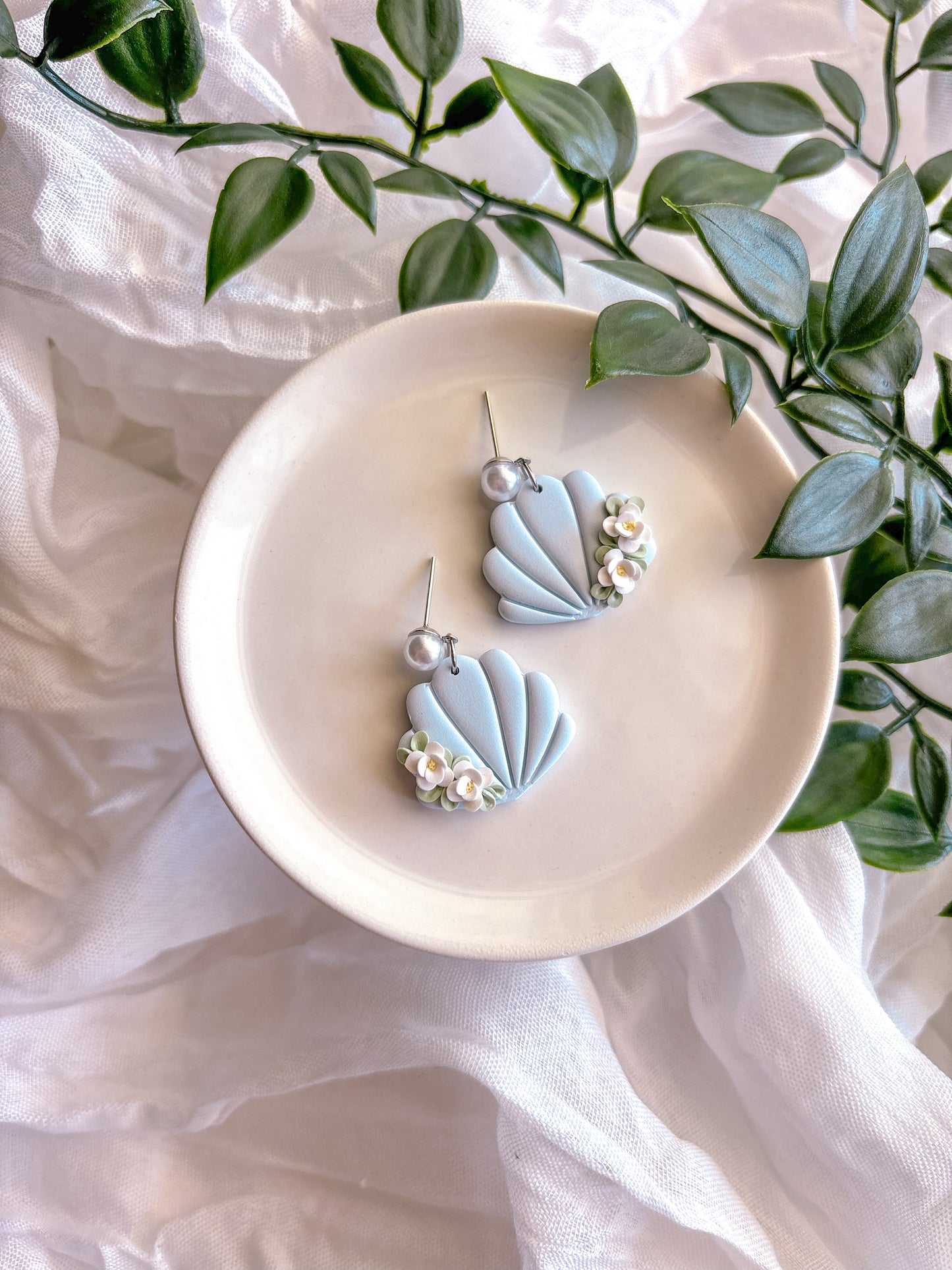 Floral Shell Dangles