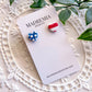 Small Patriotic Heart Studs